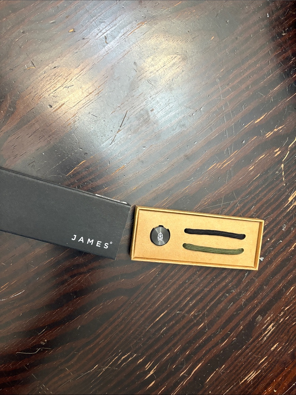 JAMES Black and Olive Paracord Cuff Link Set